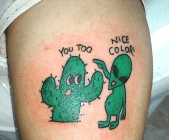 idegen és kaktusz tetoválás