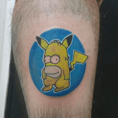 homer simpson pikachu tetoválás