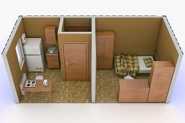 slaapkamer en keuken